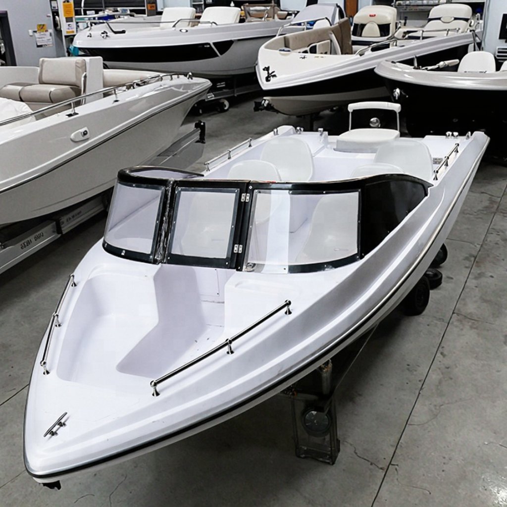 470 Fiberglass Boat Speed Double Layer Engine Fishing Motor Outboard Panda Mini Trailer Cover EVA Floor Console Control Luxury